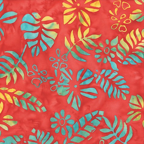 Sunset Sky / Tropical Leaves in Coral