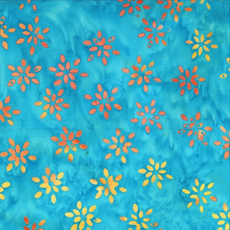 Sunset Sky / Sparkling Flowers in Parrot Blue