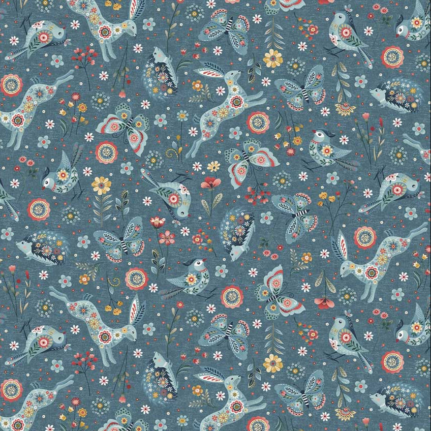 Norwegian Forest / Woodland Character Toss in Medium Blue