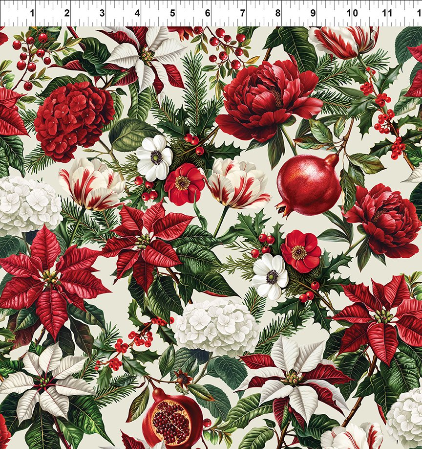 Winter Enchantment / Floral in Cream