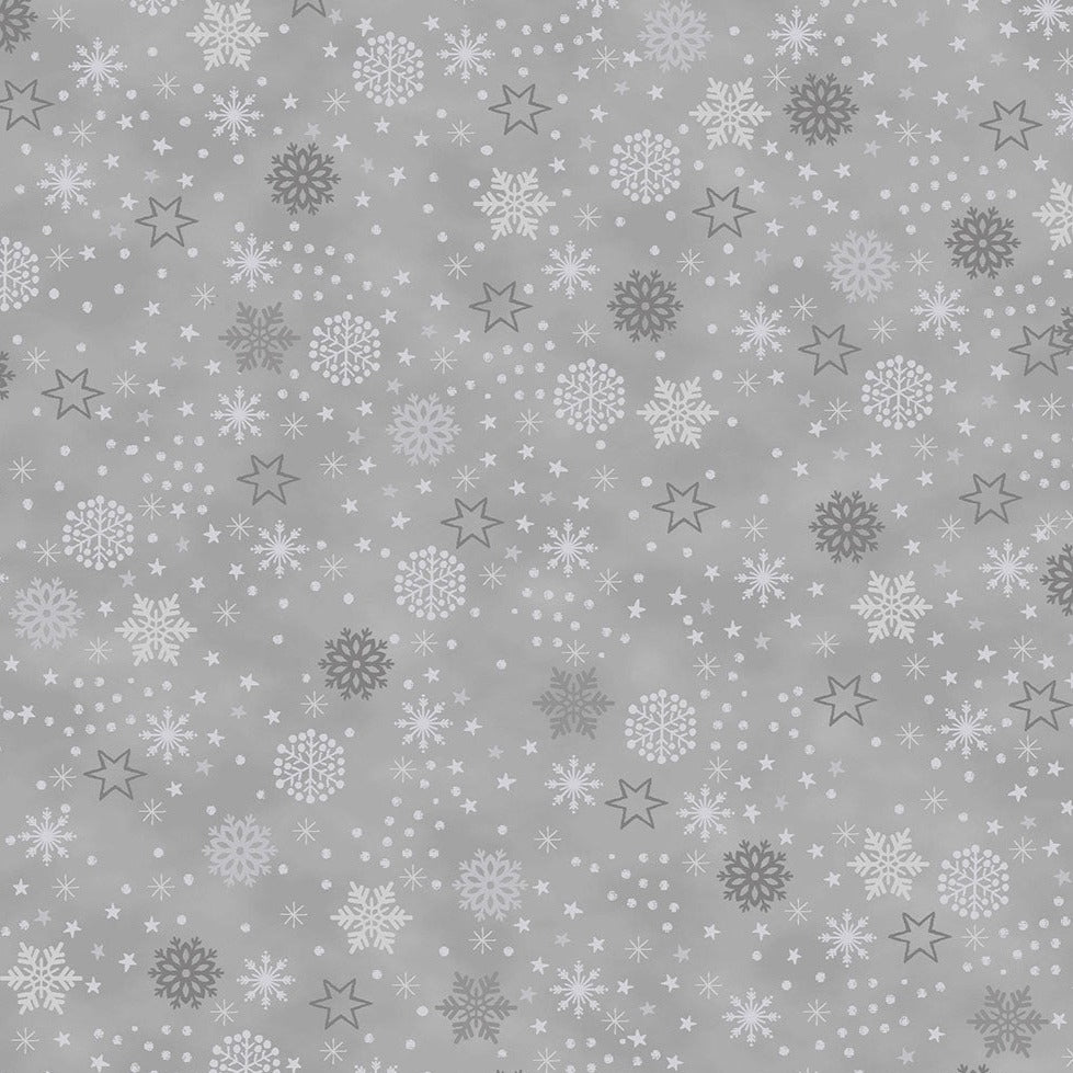 We Love Christmas / Stars & Snowflakes in Grey