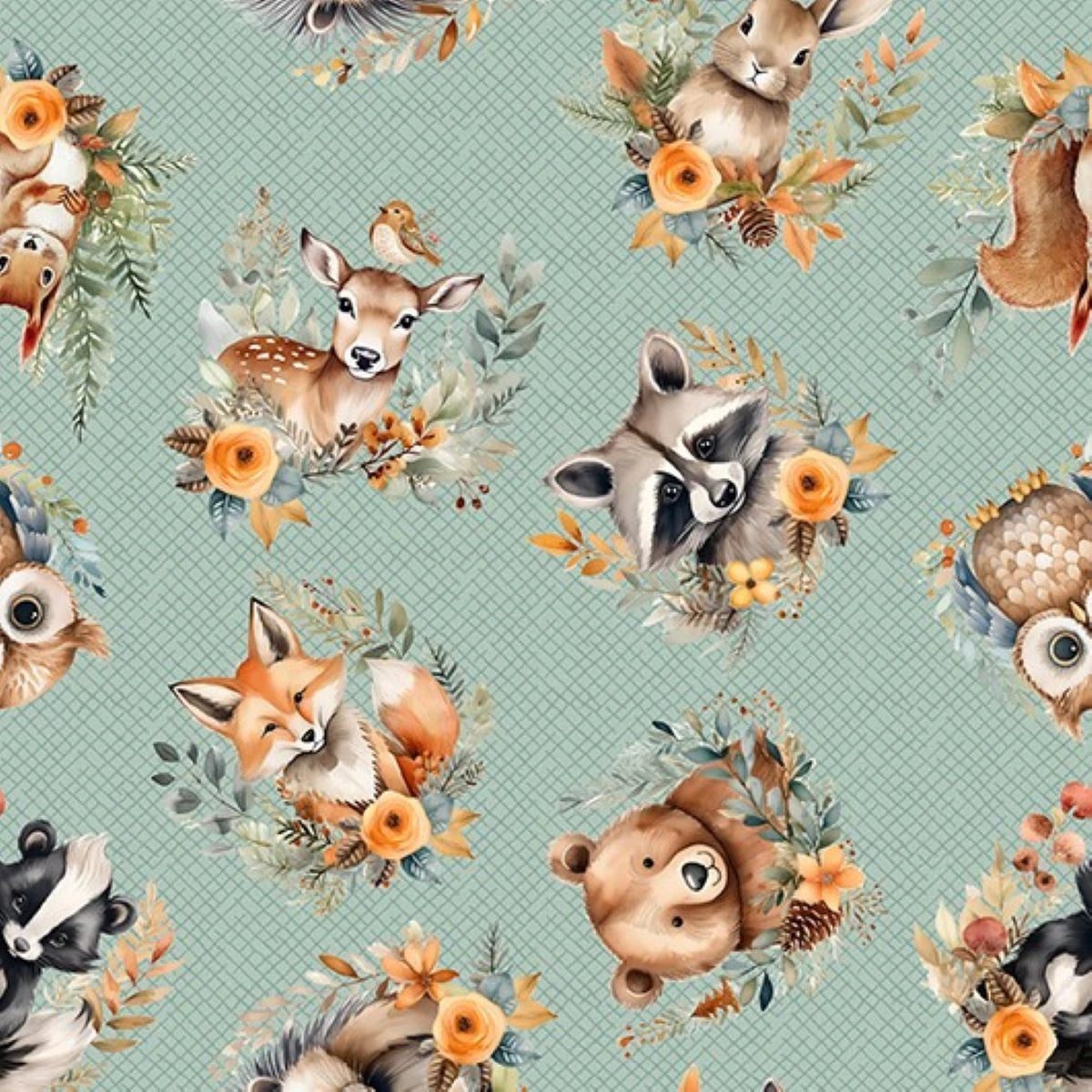 Wild and Free / Tossed Animals in Teal