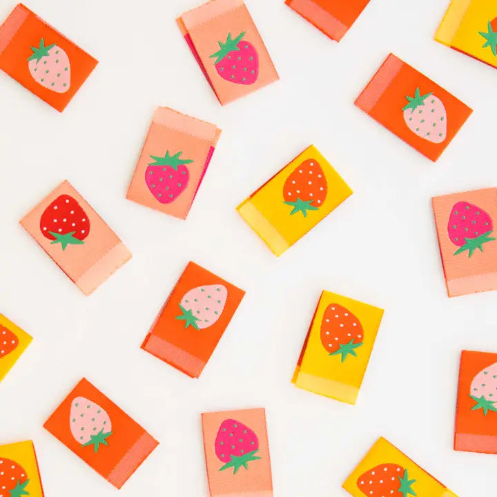 Strawberry Woven Label Tags