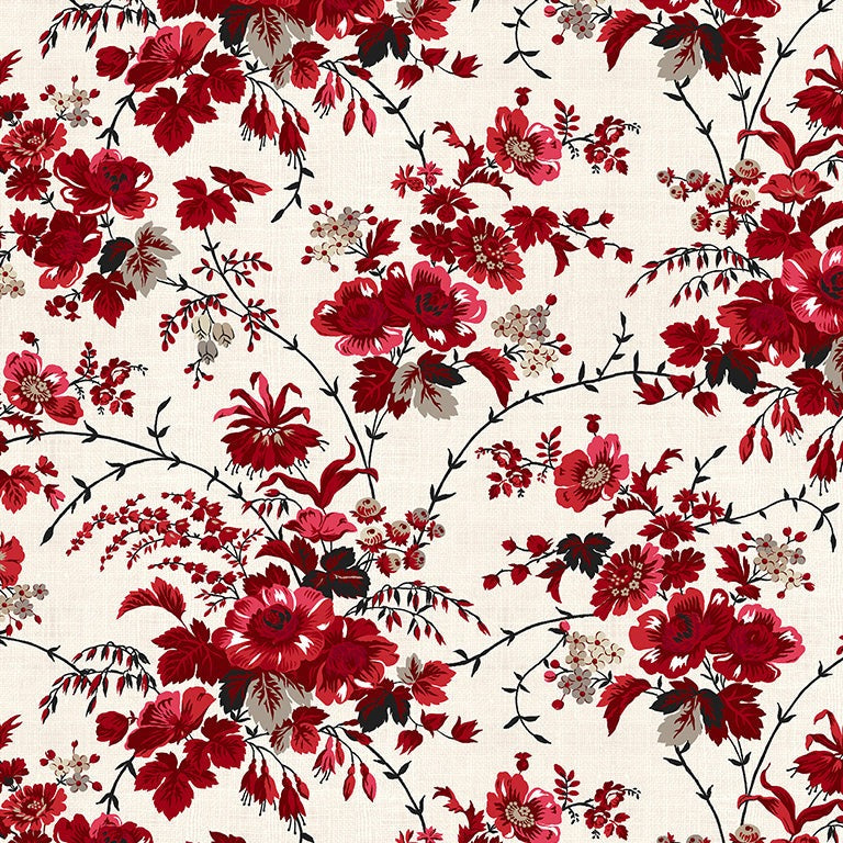 Sable & Scarlet / Posies in Cream