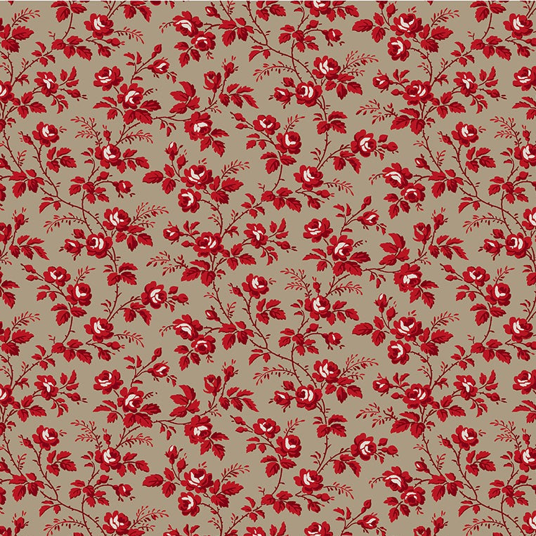 Sable & Scarlet / Flowering Vine in Taupe