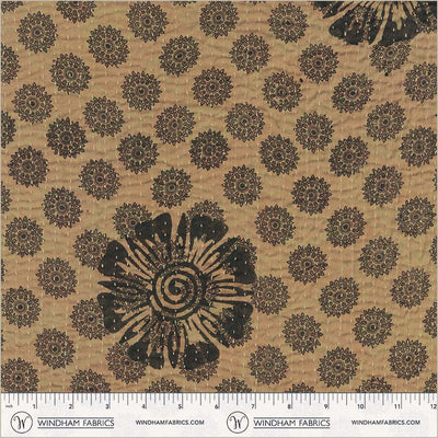 Kantha / Medallion in Taupe Citron