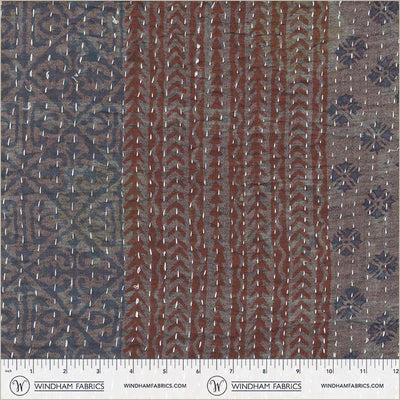 Kantha / Broad Stripe in Grey Charcoal