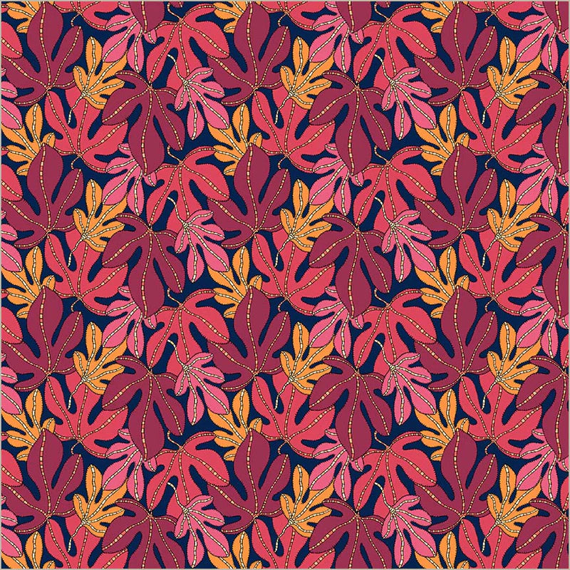 Sunshine / Monstera in Indigo
