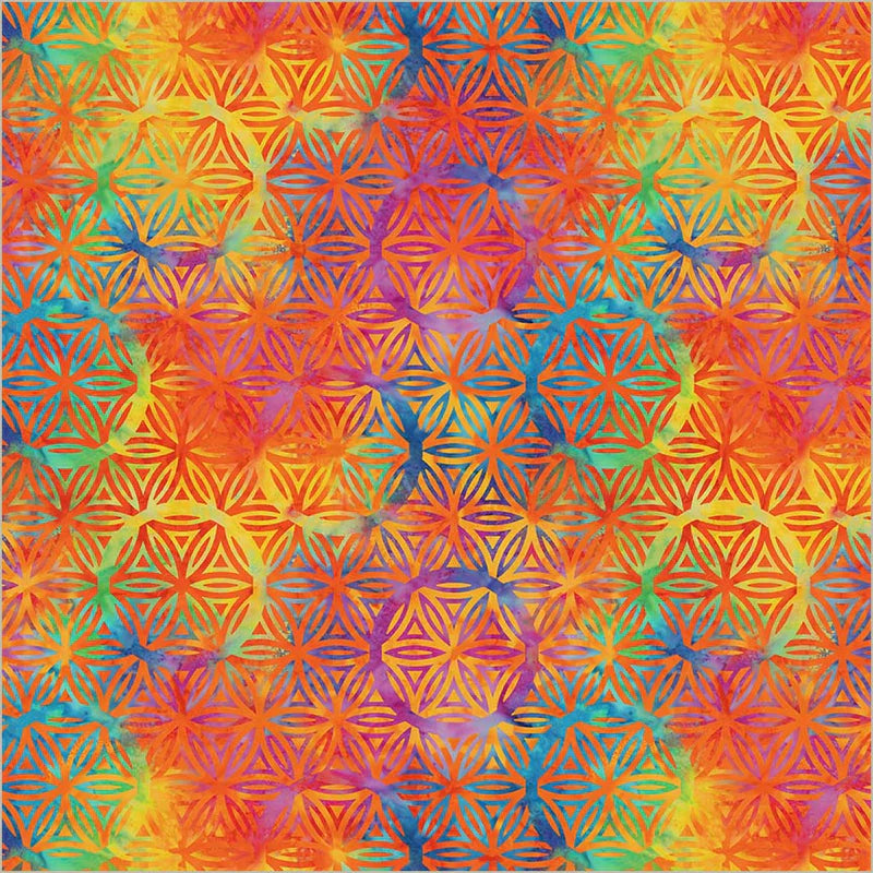 108" BeColourful / Flower of Life in Orange Crush