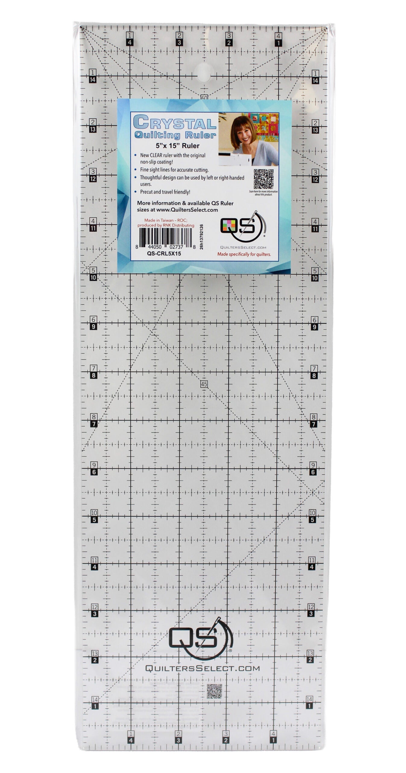 5" x 15" Crystal Clear Non-Slip Ruler