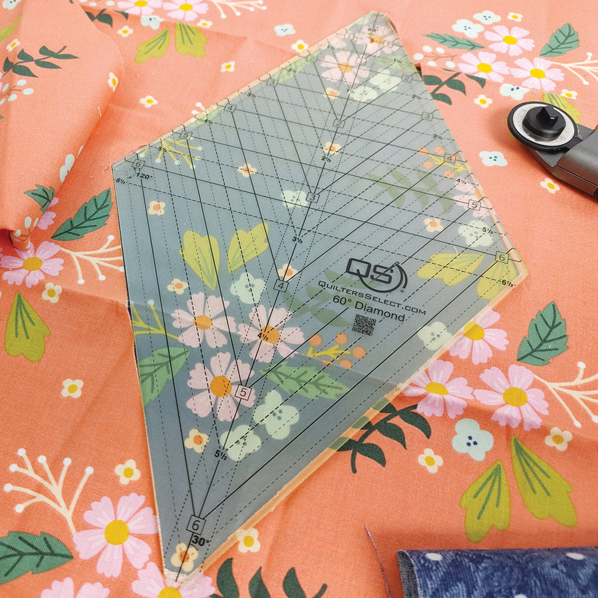 60 Degree Diamond Non-Slip Ruler