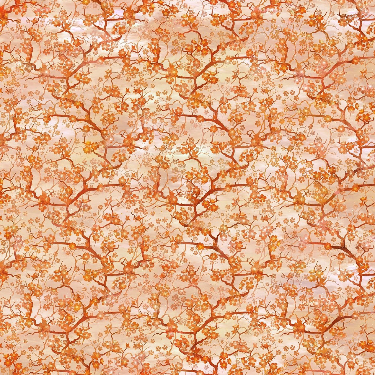 Oriental Gardens / Cherry Blossoms in Orange