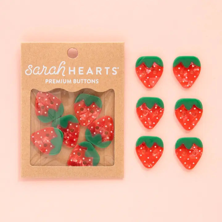 Strawberry Buttons Large 1"