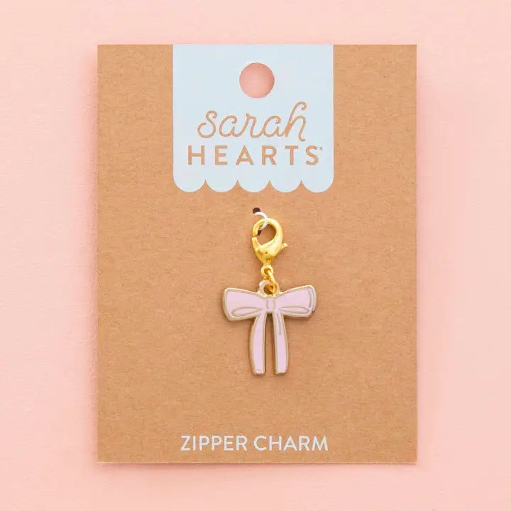 Pink Bow Zipper Charm