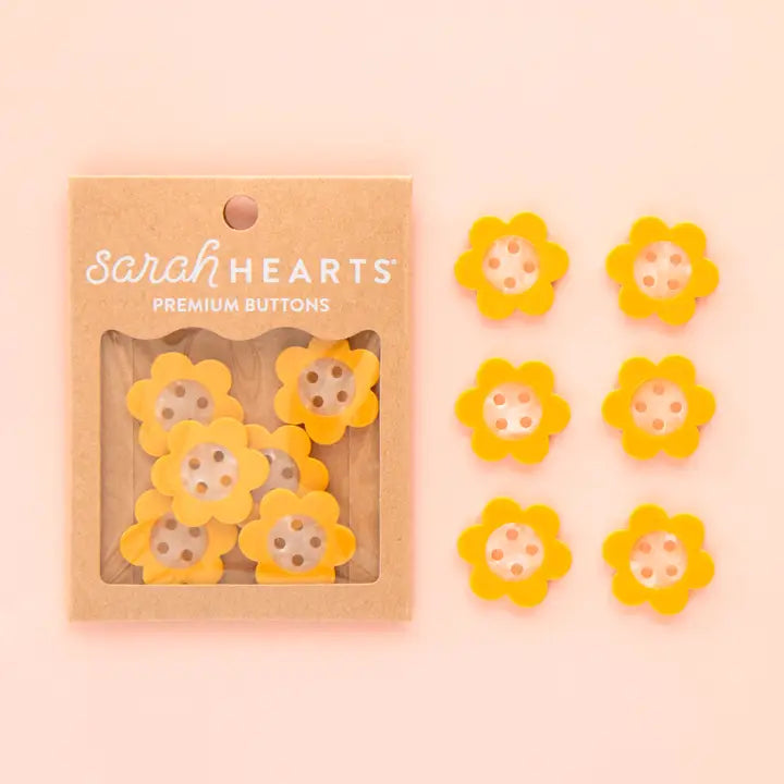 Yellow Daisy Buttons Large 1"