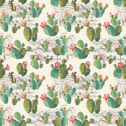 Southwest Minis / Cactus Scene in Cream