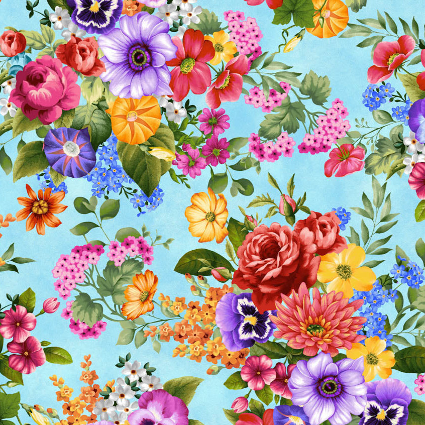 Butterfly Boutique / Floral Allover in Sky Blue