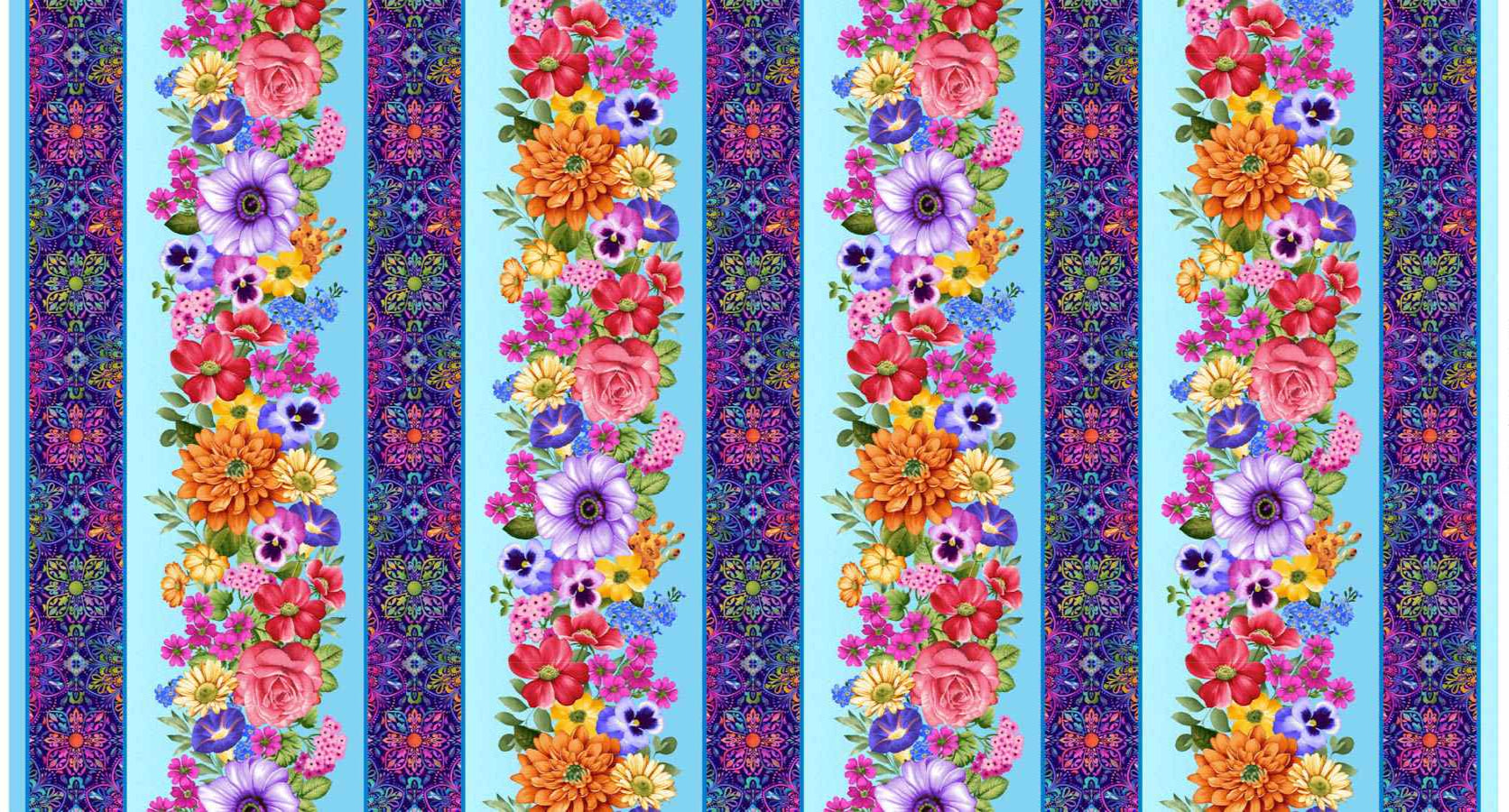 Butterfly Boutique / Border Stripe in Sky Blue