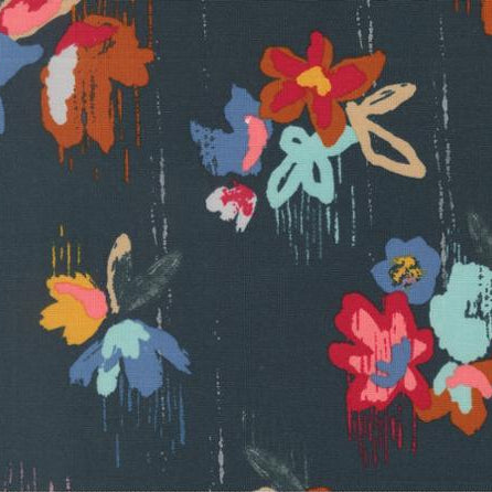 Boho Haven / Brush Floral in Deep Sea