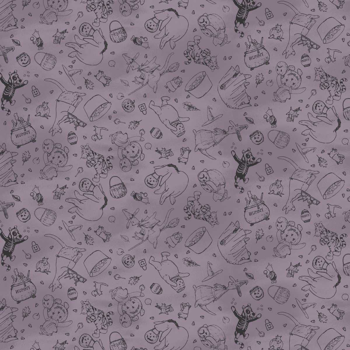 Haunted Acre Wood / Crew Lineart in Purple
