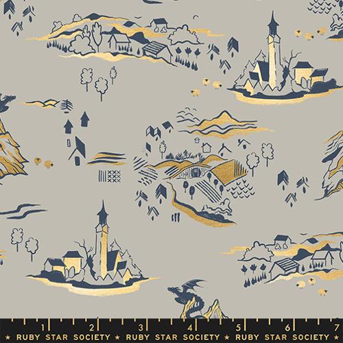 Fire Glow / Mountain Town in Metallic Oyster