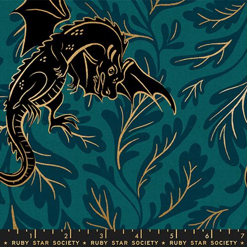 Fire Glow / Dragon Lair Canvas in Metallic Galaxy