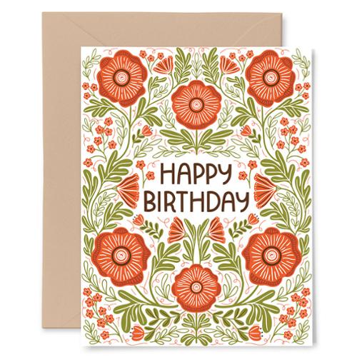 Birthday Card Poppy