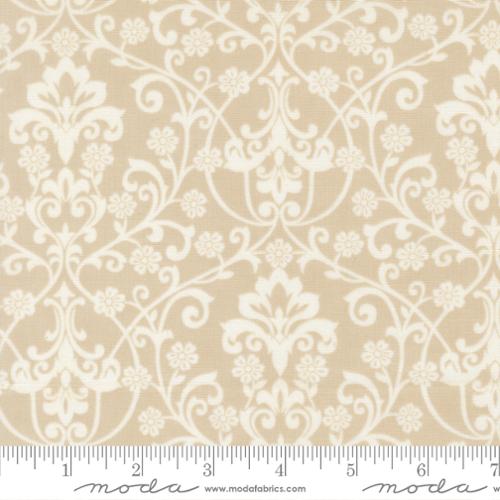 Breathtaking Blues / Damask in Ecru