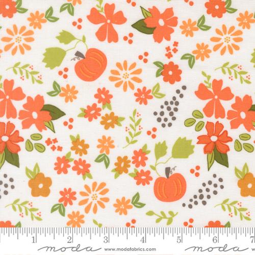 Birch and Willow / Pumpkin Patch Floral in Cloud