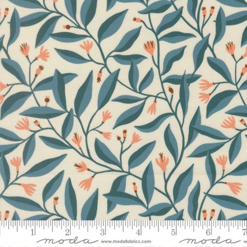 Feather and Forest Bloom / Foilage Sprouts in Azure