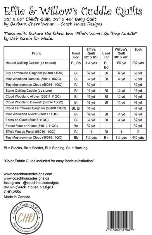 Effie & Willow's Cuddle Quilts Pattern