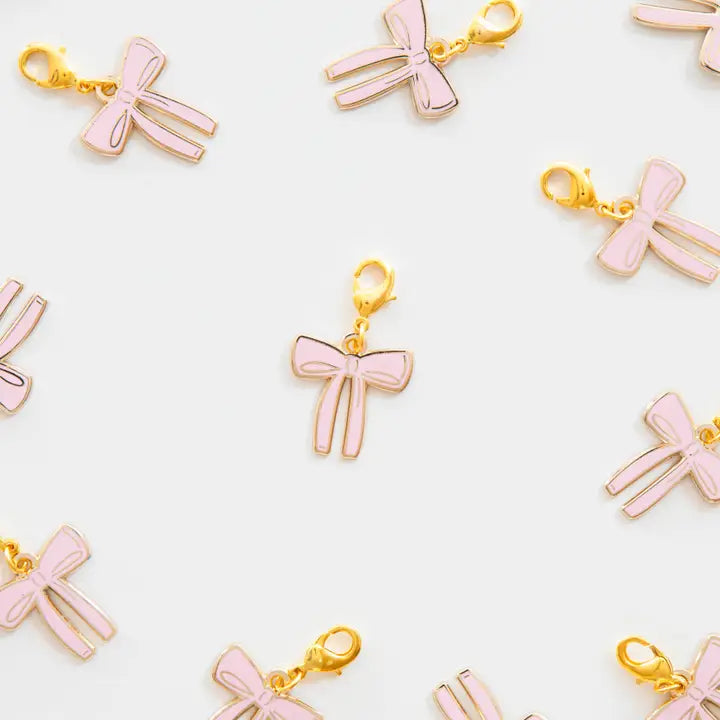 Pink Bow Zipper Charm