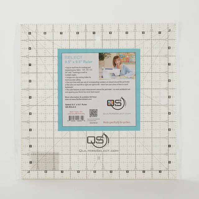 9.5" x 9.5" Crystal Clear Non-Slip Ruler