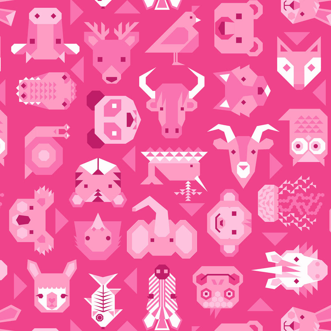 Animal Alphabet / Animals on Bright Pink