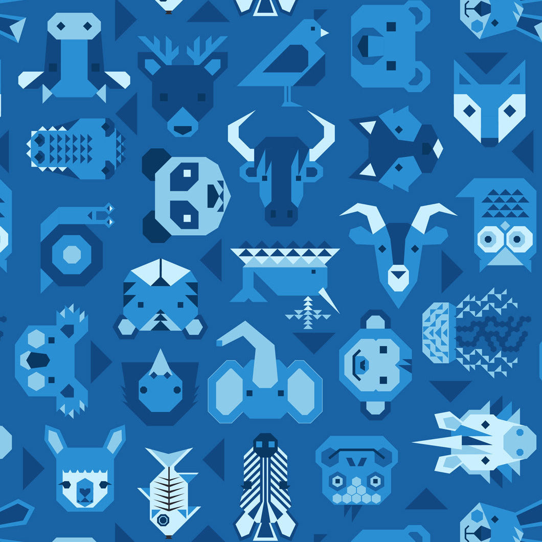 Animal Alphabet / Animals on Bright Blue