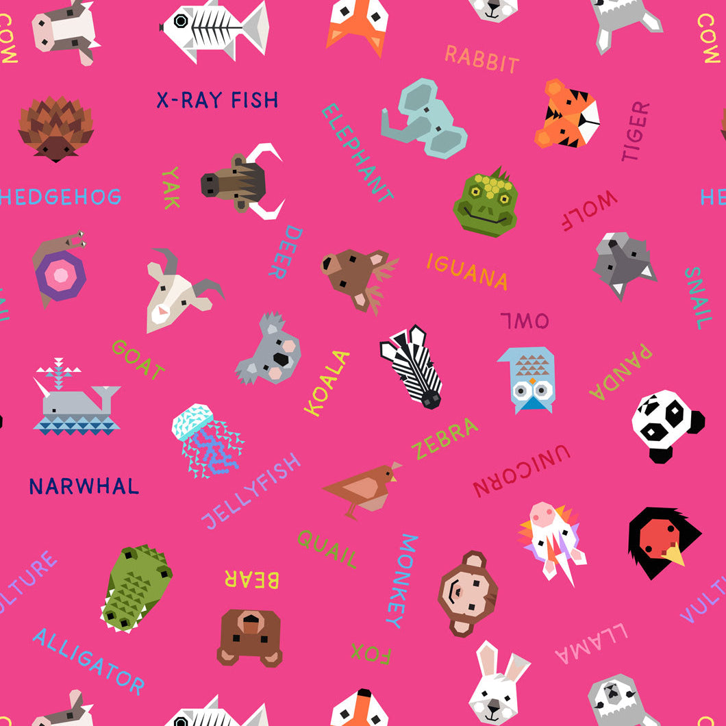 Animal Alphabet / Animal Names on Pink