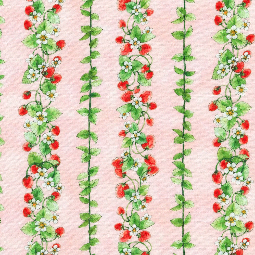 Strawberry Season / Strawberry Stripes on Pink