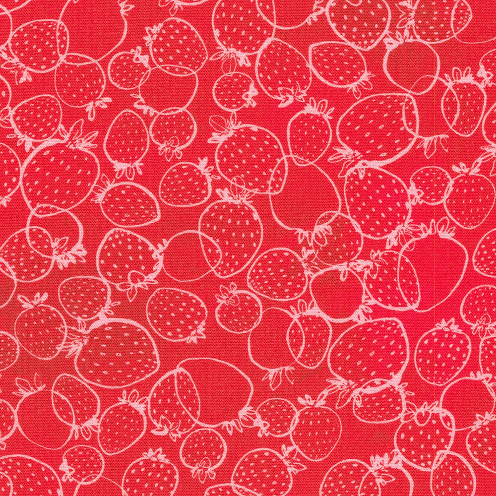 Strawberry Season / Strawberry Outlines on Red