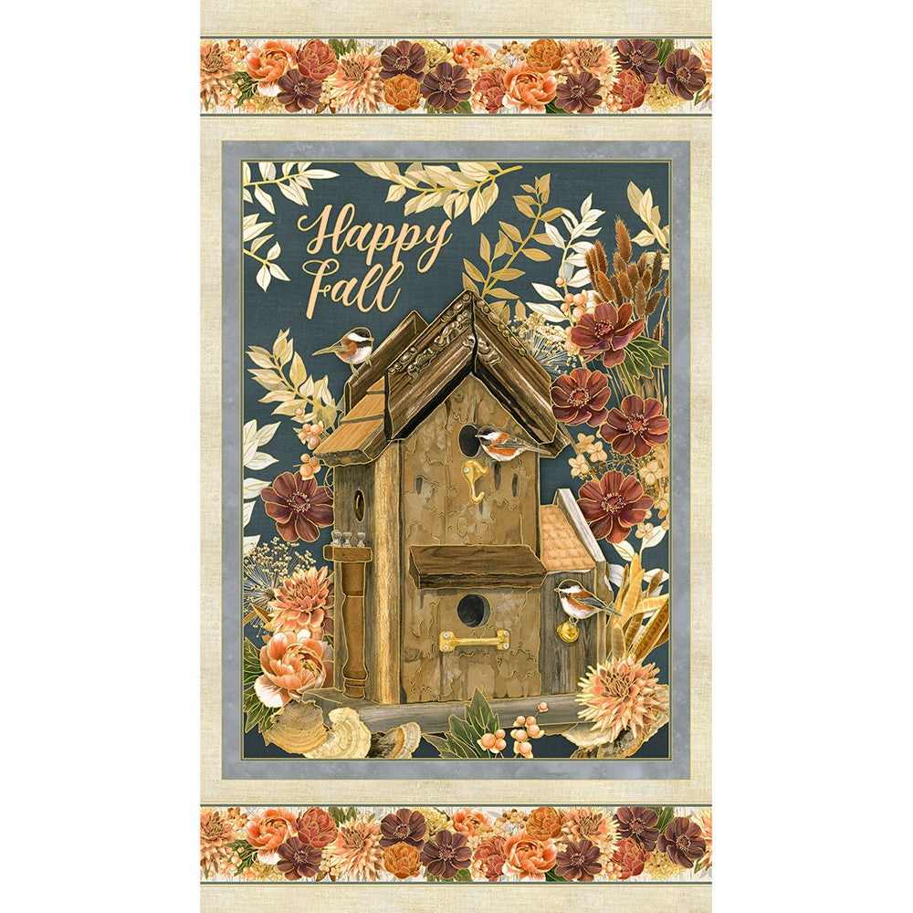Hello Fall Harvest Panel in Denim