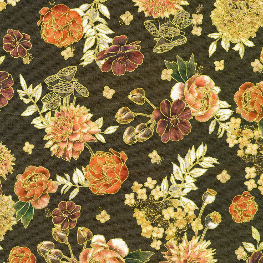 Hello Fall / Large Floral in Chestnut