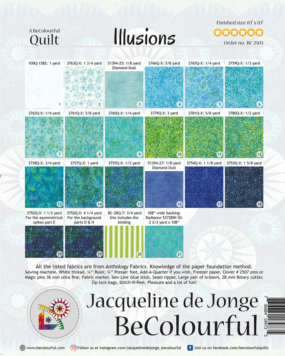 JDJ Illusions Quilt / Oops Kit