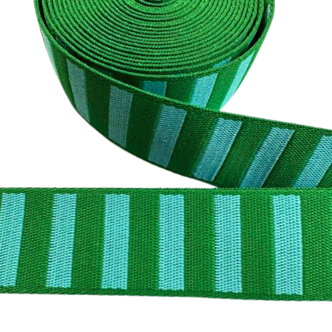 1.5" Webbing in Billiard & Turquoise