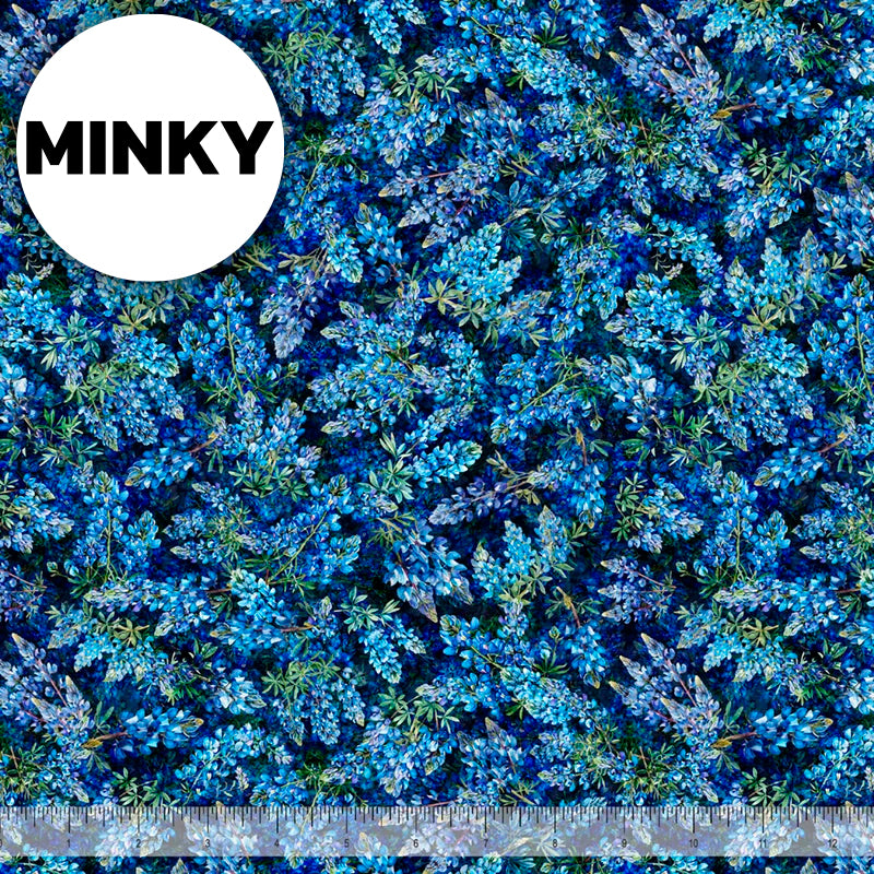 2026 All Texas Shop Hop Minky / Bluebonnets in Navy