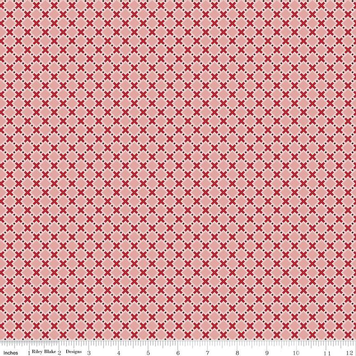Lori Holt Bee Plaids / Orchard in Coral