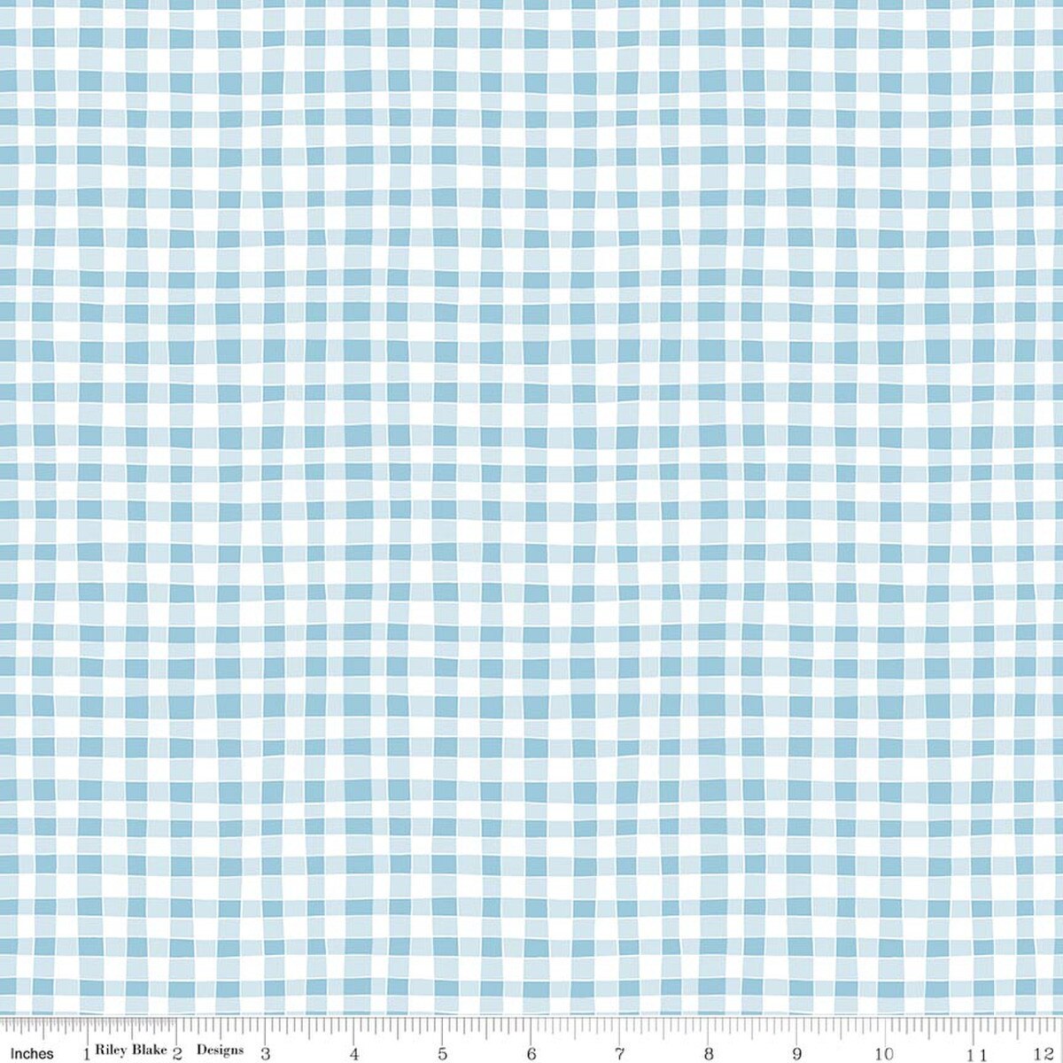 Firework Fields / Gingham in Light Blue
