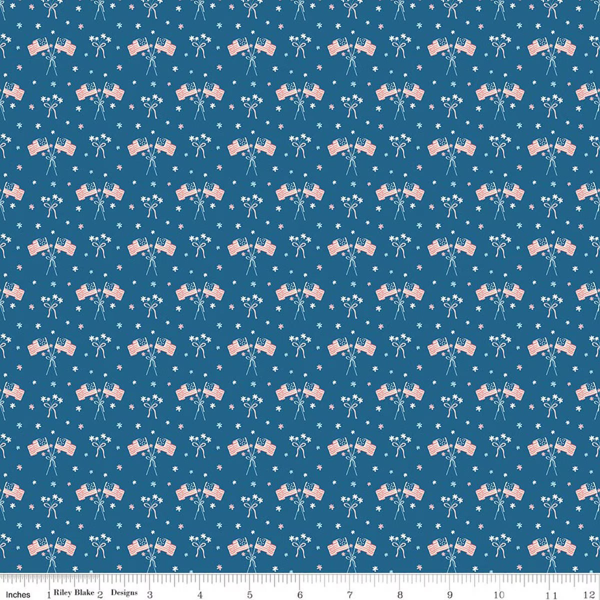 Firework Fields / Flags in Coastal Blue