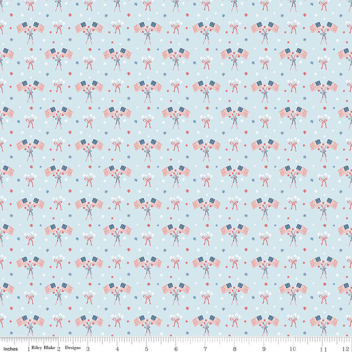 Firework Fields / Flags in Light Blue