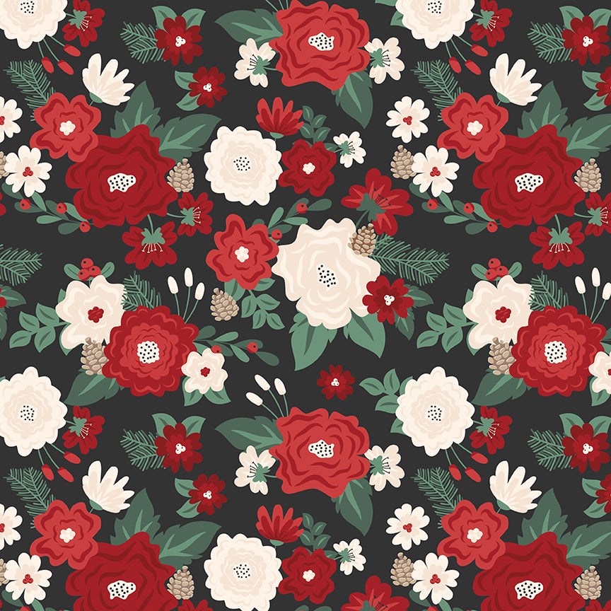 Evergreen Wishes / Main Floral in Black