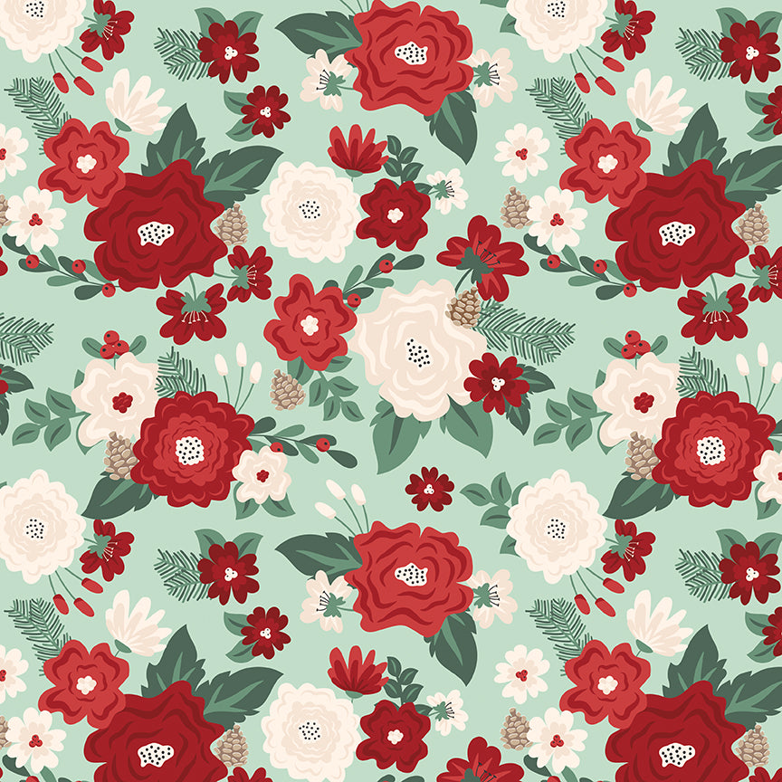 Evergreen Wishes / Main Floral in Mint