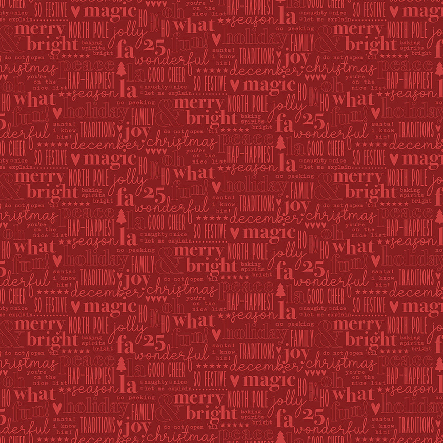 Evergreen Wishes / Text in Red